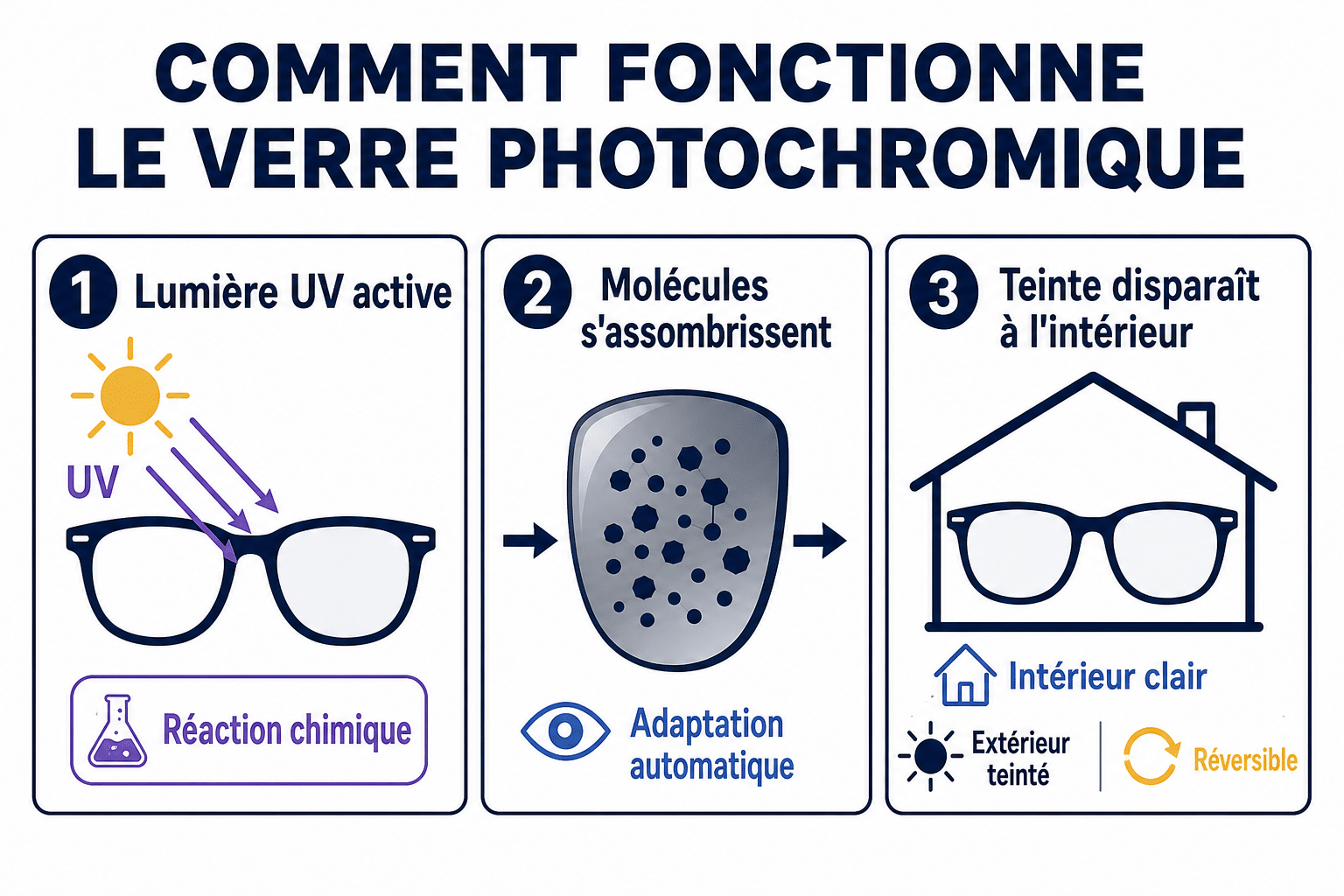 Comment fonctionne le verre photochromique